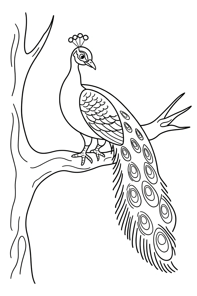 low branch with hanging tail peacock coloring pages low branch with hanging tail peacock coloring pages