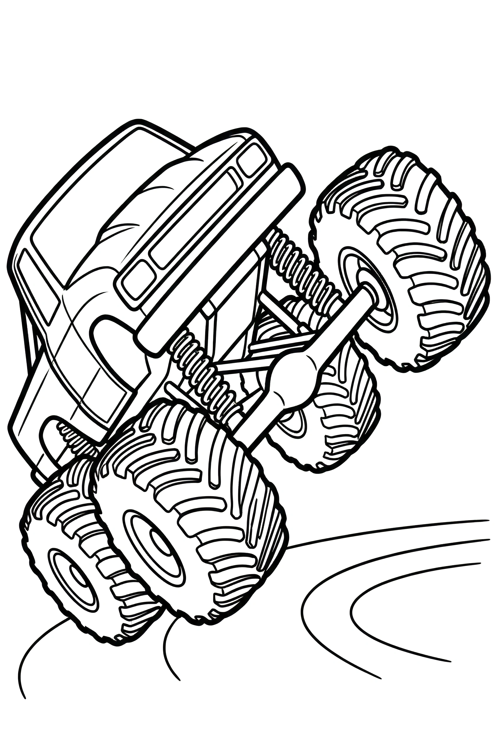 monster truck leaning turn printable sheet