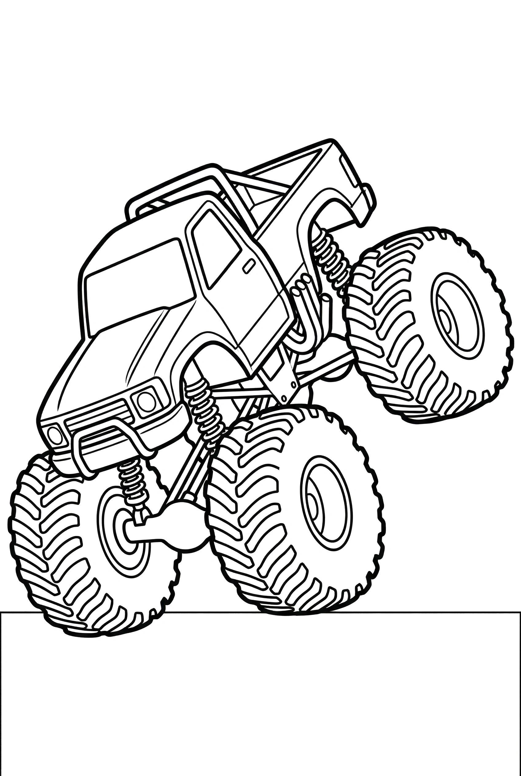 monster truck leaning wheelie coloring pages