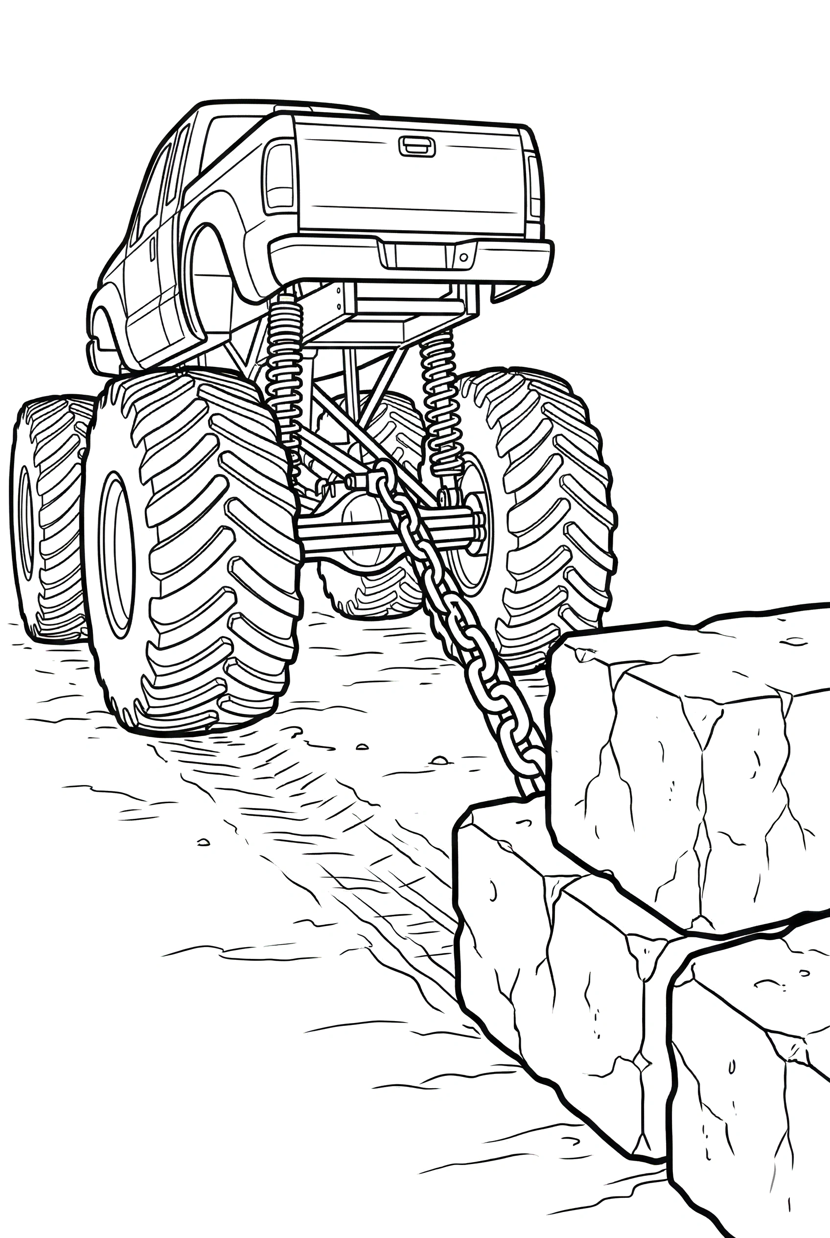 monster truck pulling blocks printable sheet