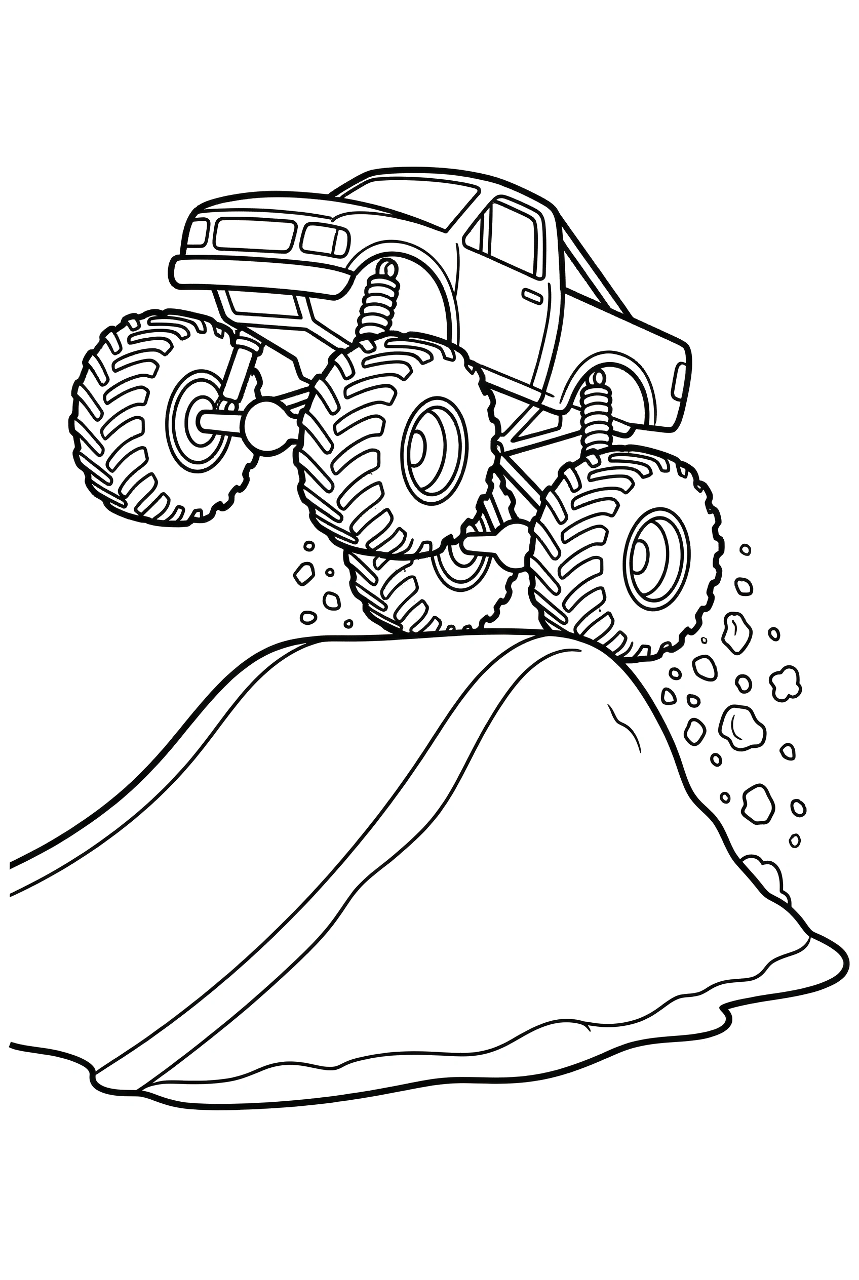 monster truck reaching jump coloring pages