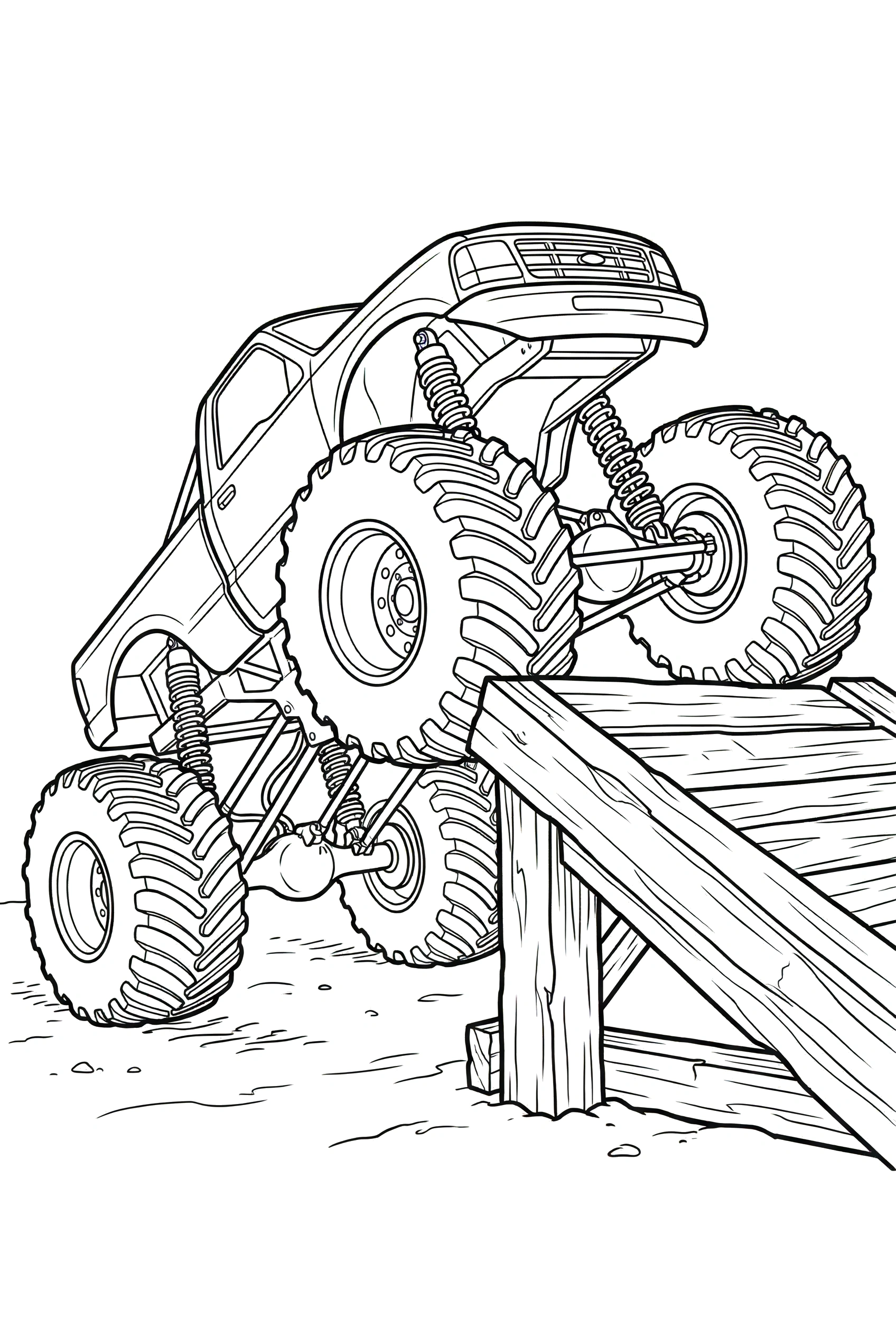 monster truck resting ramp drawing