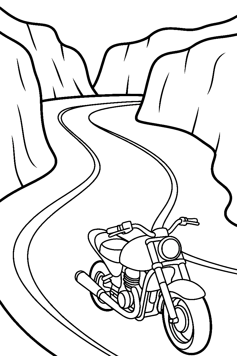 motorcycle canyon switchback printable sheet