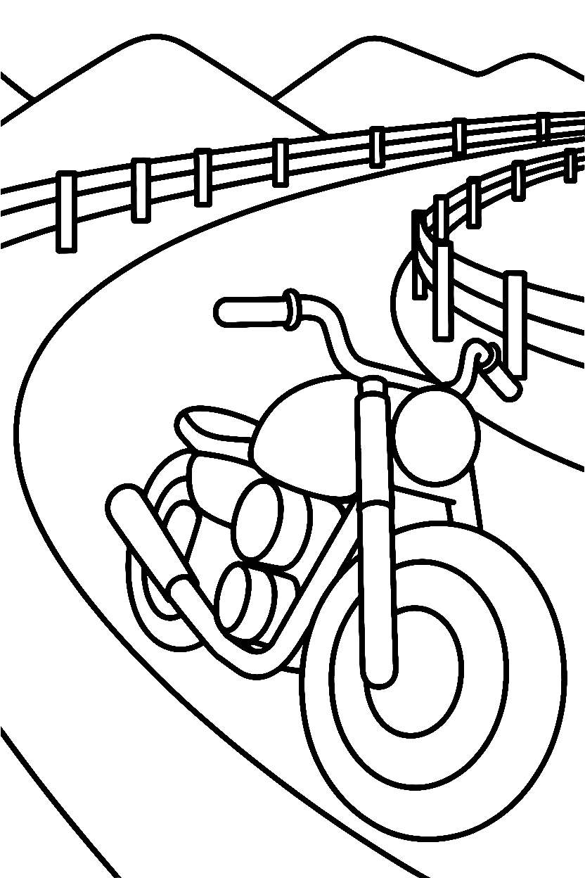 motorcycle mountain curve coloring pages