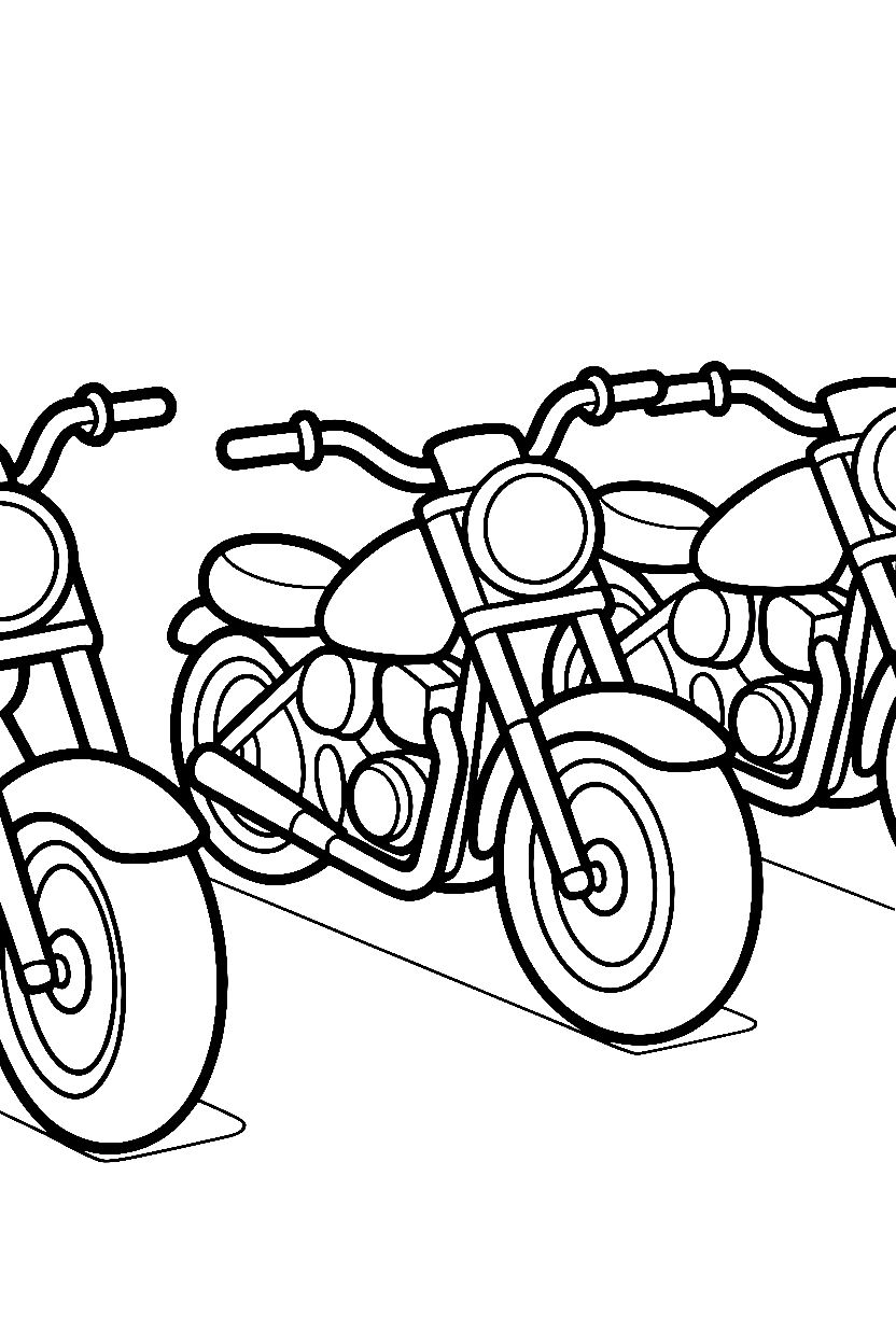 motorcycle rally lineup coloring pages