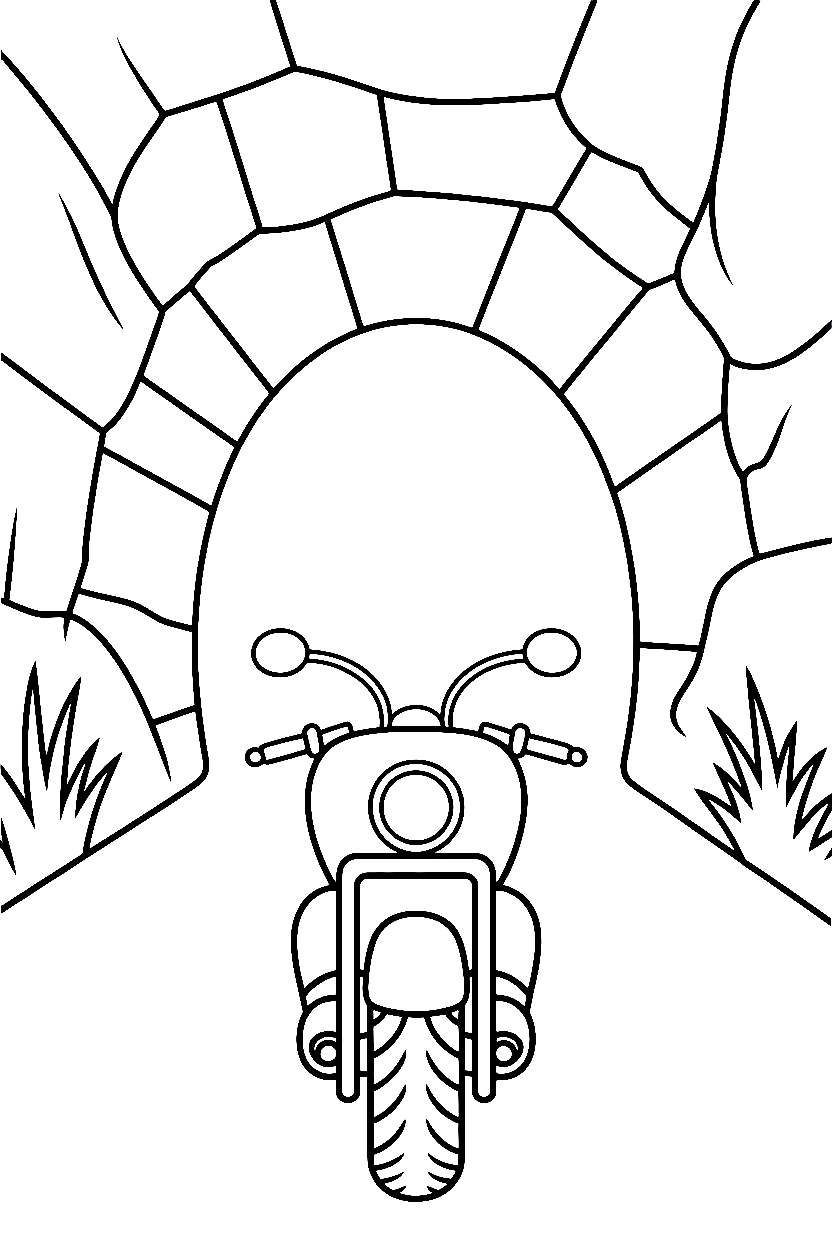 motorcycle tunnel entrance coloring pages