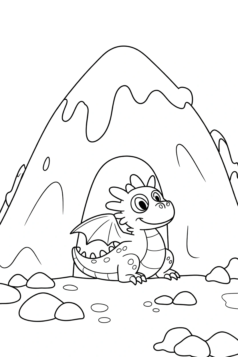 mountain entrance dragon peeking coloring pages mountain entrance dragon peeking coloring pages