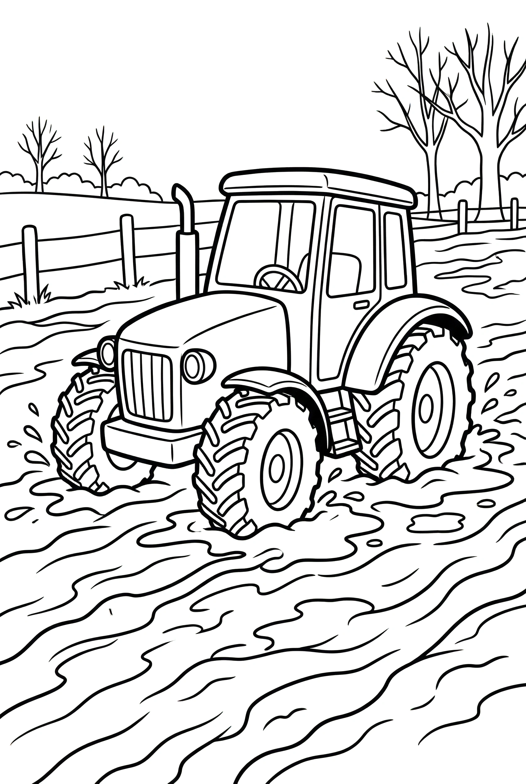 muddy field scene printable sheet