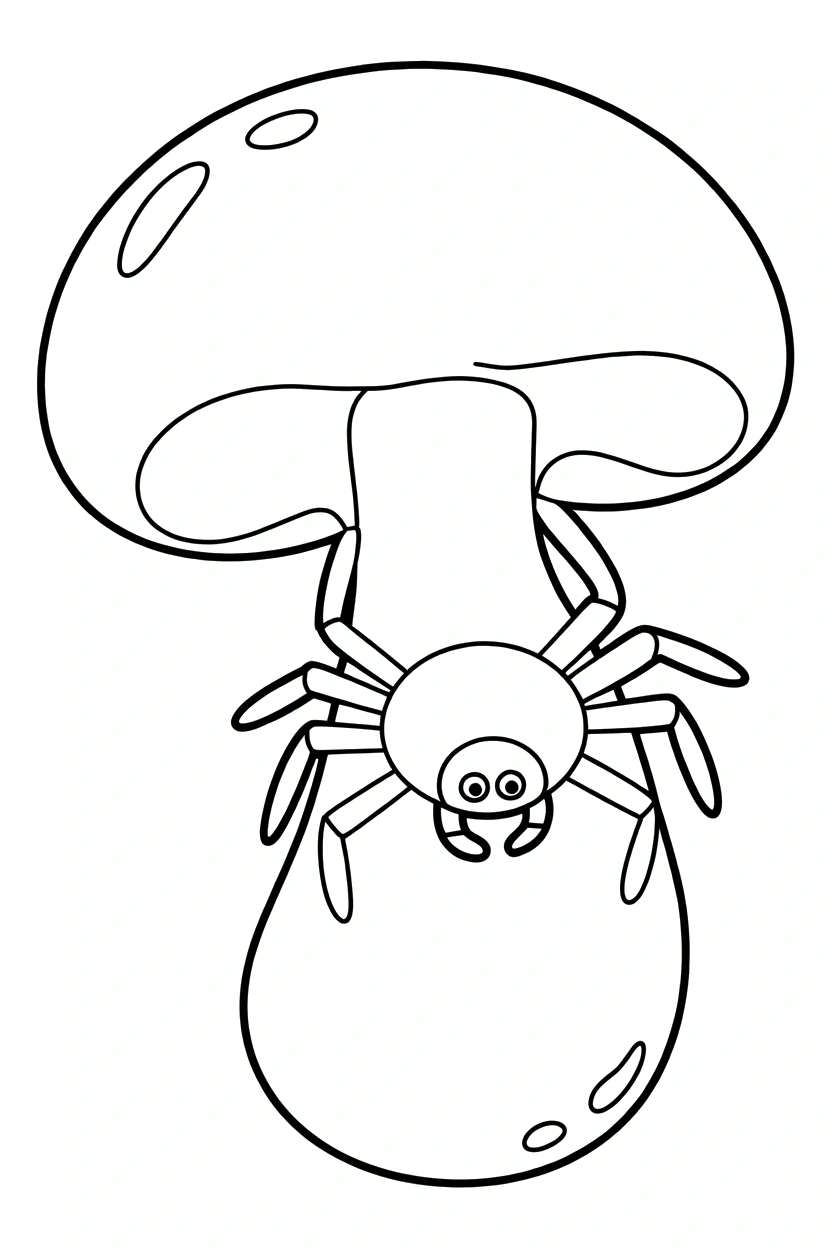 mushroom cap spider climbing coloring pages mushroom cap spider climbing coloring pages