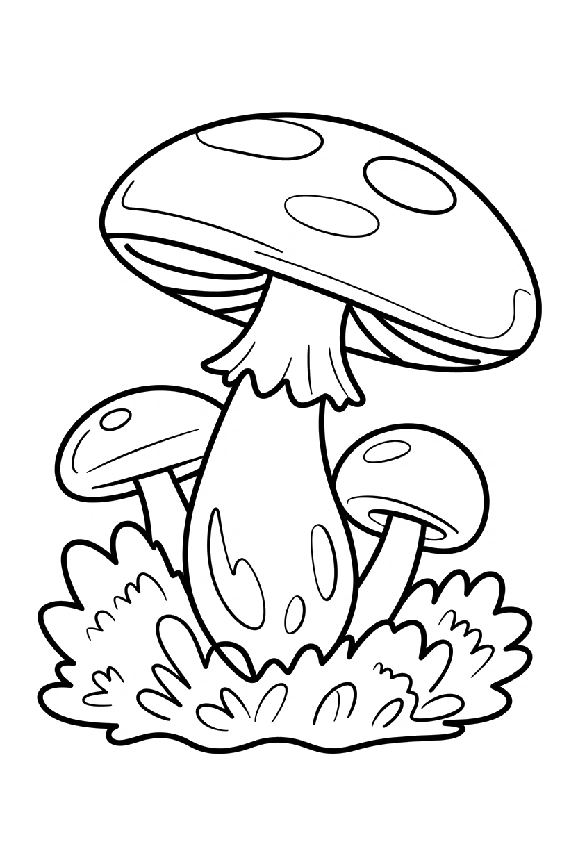 mushroom moss patch habitat printable sheet