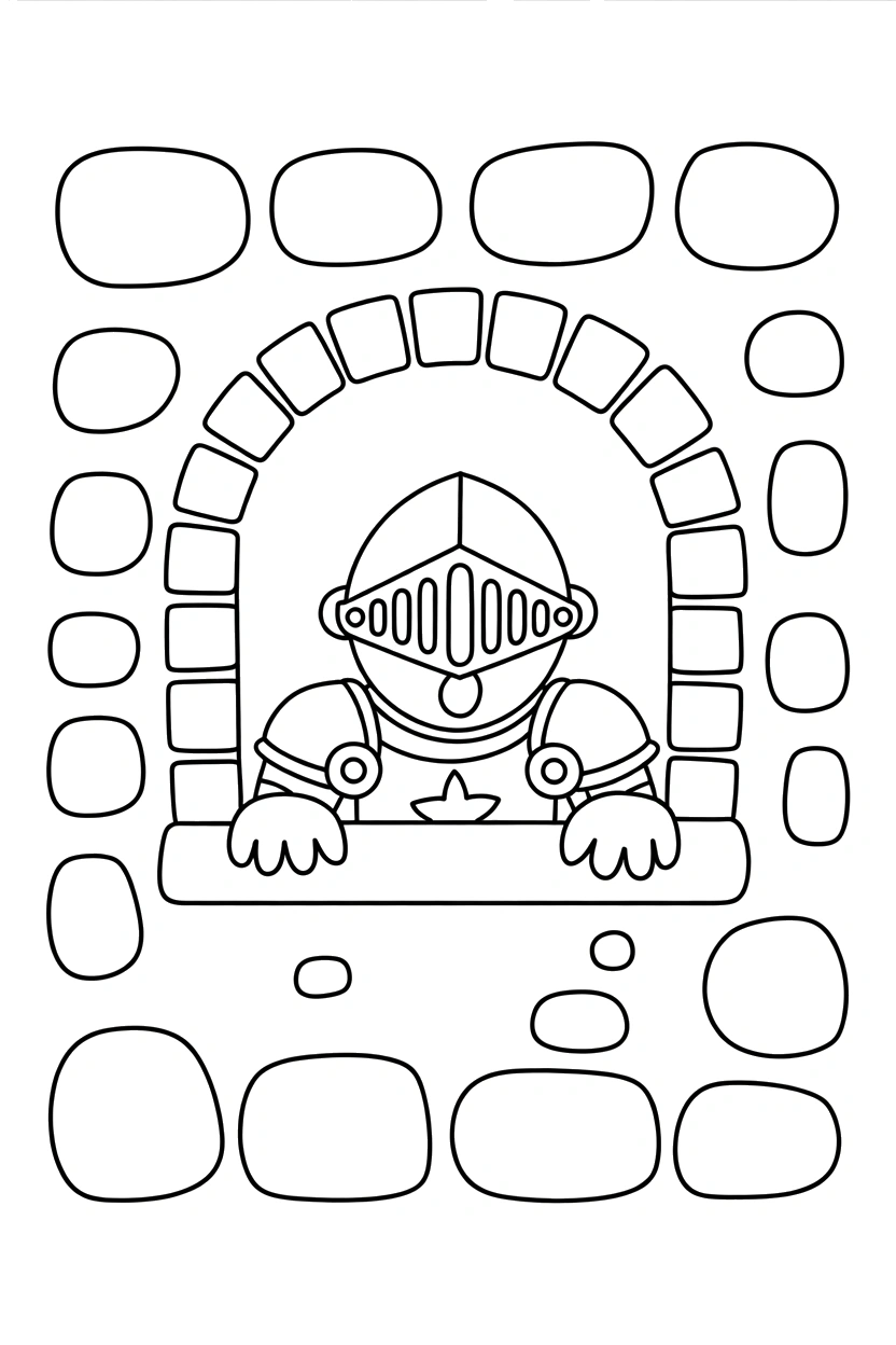 narrow window stone frame drawing