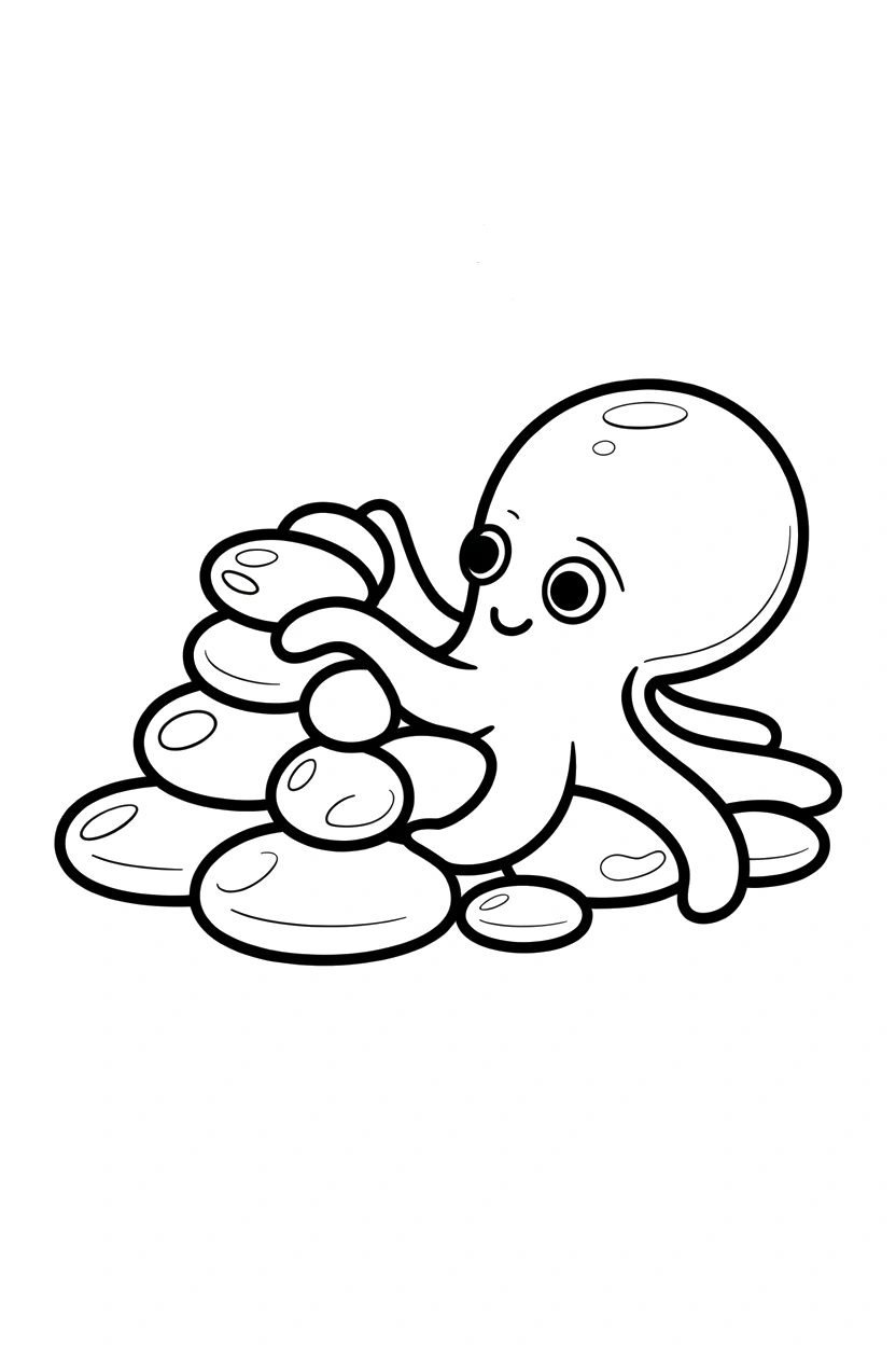 octopus holding pose pebbles coloring pages octopus holding pose pebbles coloring pages