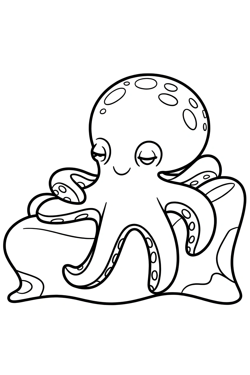 octopus resting reef ledge coloring pages octopus resting reef ledge coloring pages