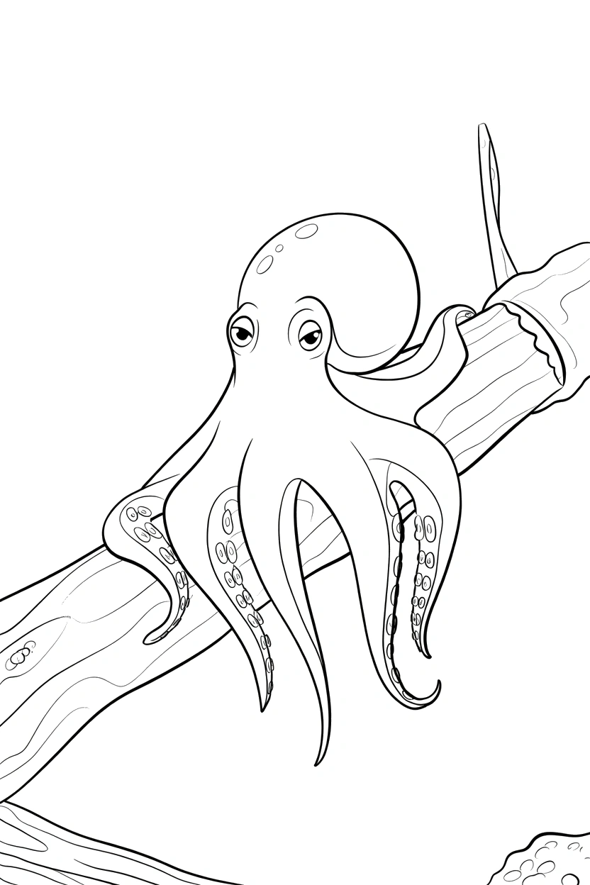octopus resting sunken plank coloring pages octopus resting sunken plank coloring pages
