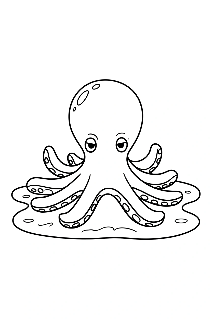 octopus seated flat sand coloring pages octopus seated flat sand coloring pages