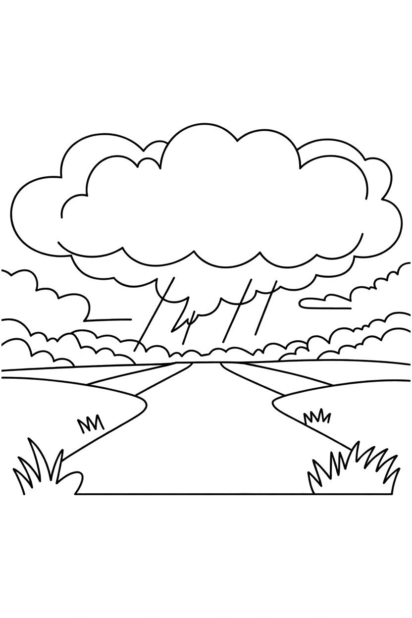 open field with clouds storm coloring pages open field with clouds storm coloring pages