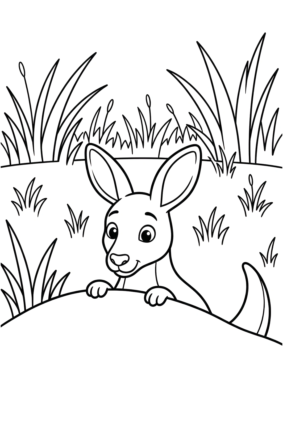 open hill kangaroo coloring pages