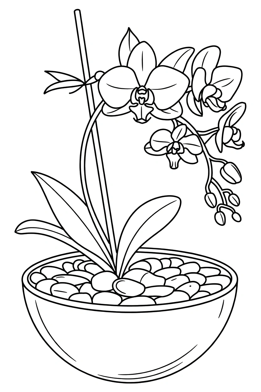 orchid resting bamboo stake bowl coloring pages orchid resting bamboo stake bowl coloring pages
