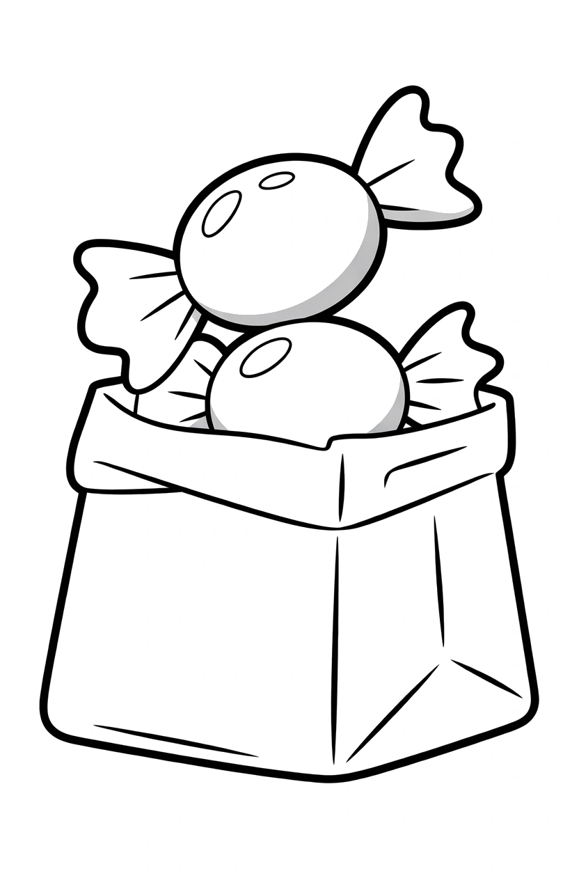 paper bag candy coloring sheets paper bag candy coloring sheets