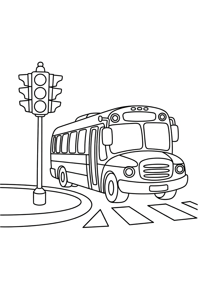 peeking bus traffic light coloring pages peeking bus traffic light coloring pages