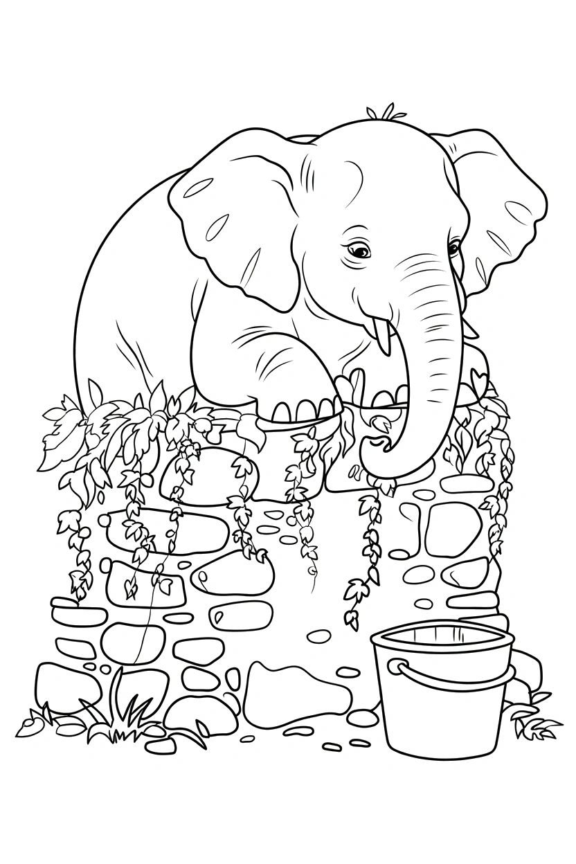 peeking elephant crumbled wall vines coloring pages peeking elephant crumbled wall vines coloring pages