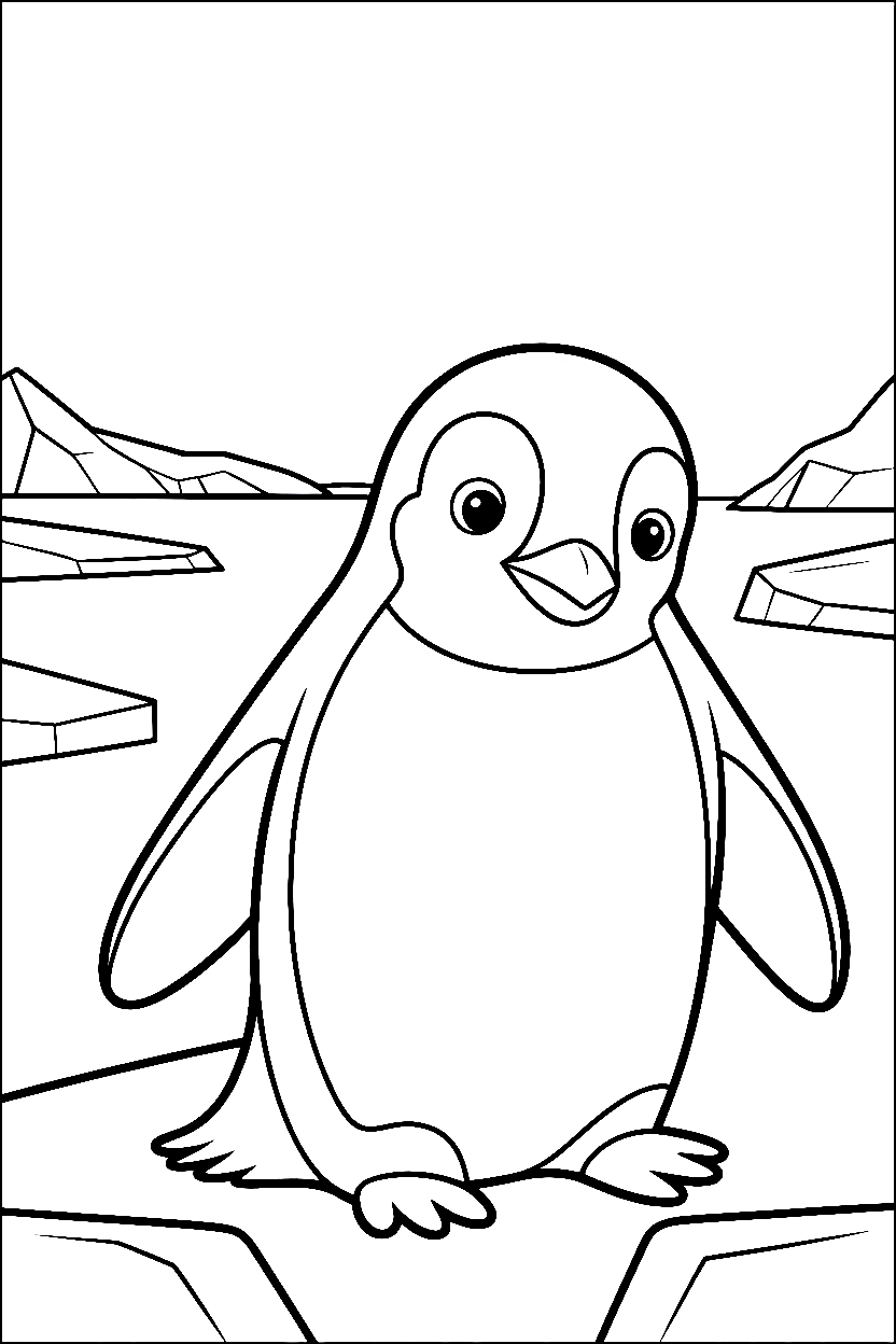 peeking ice block coloring pages
