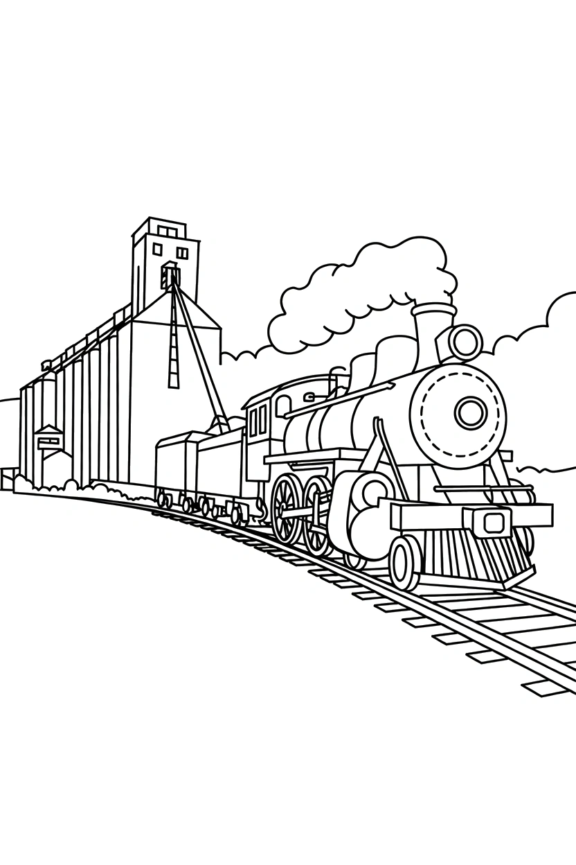 peeking train grain elevator coloring pages peeking train grain elevator coloring pages