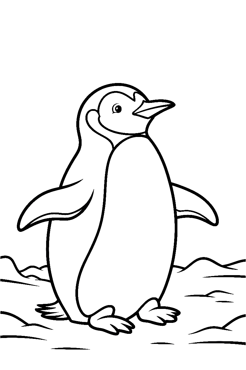 penguin leaning snowbank printable sheet