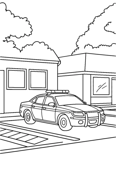 police car arranging lot coloring pages
