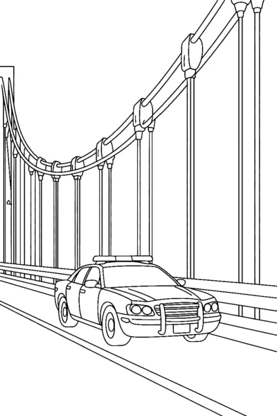 police car bridge drawing