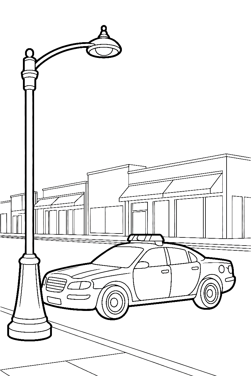police car pulling stop coloring pages