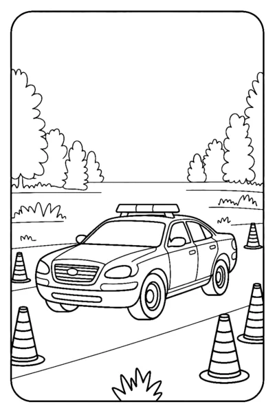 police car roadblock coloring pages