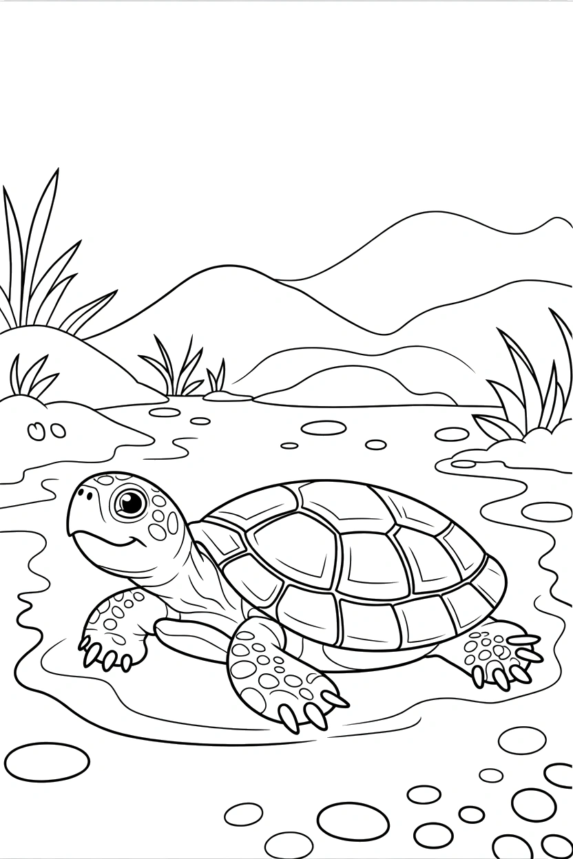 pond bottom scene with sand printable sheet