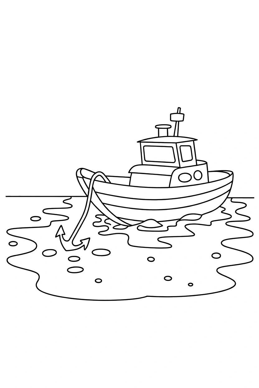 pulling boat sandy beach coloring pages