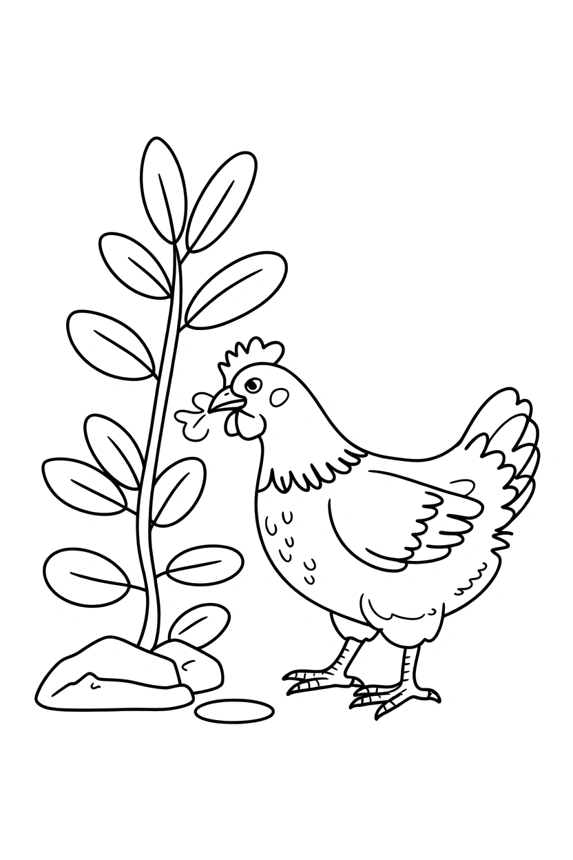 pulling chicken leafy stem printable sheet