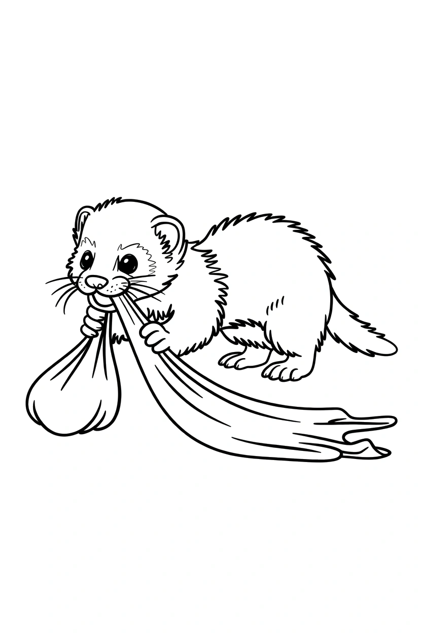 pulling ferret crinkle sack coloring pages pulling ferret crinkle sack coloring pages