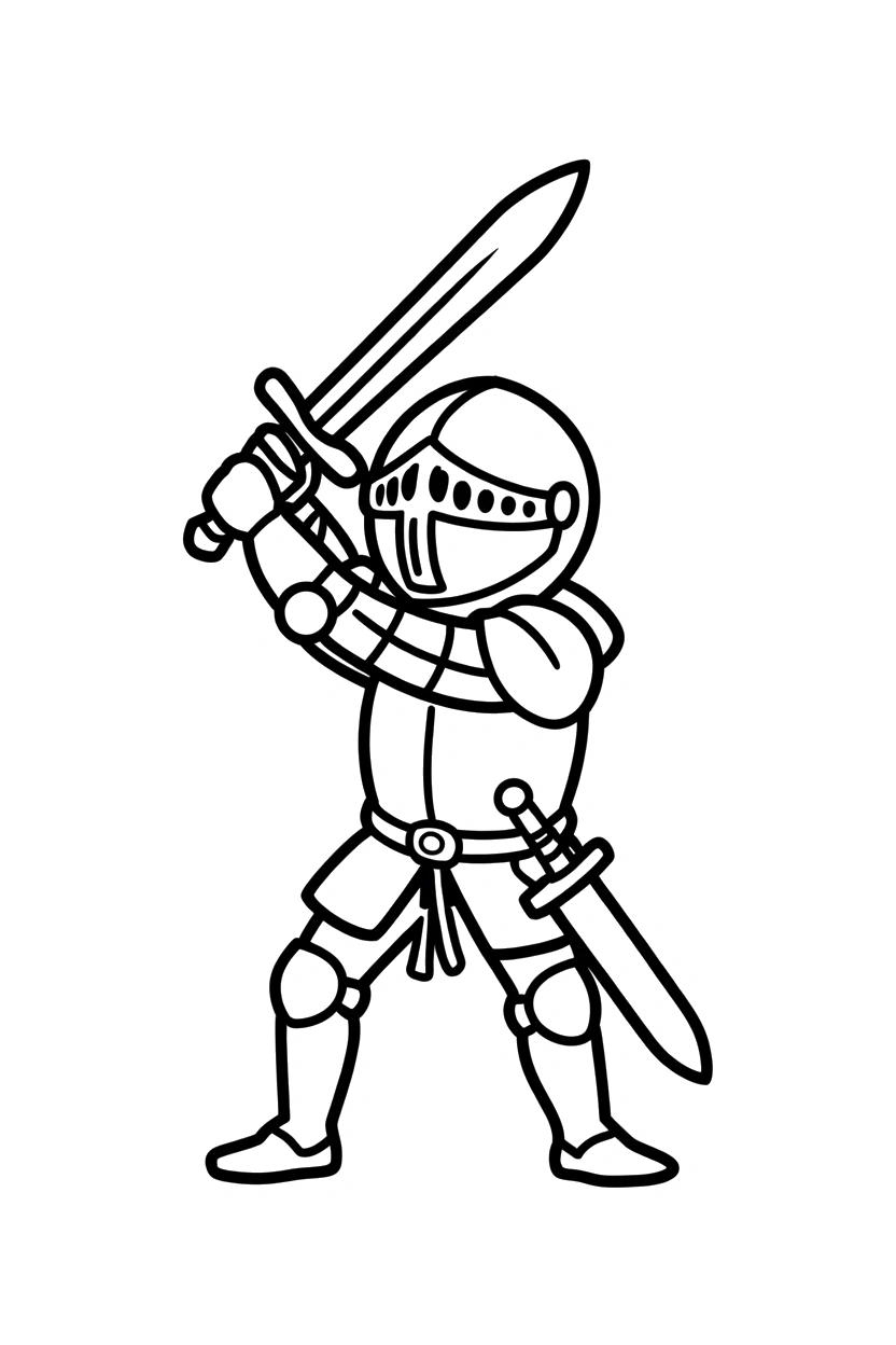 pulling knight sword scabbard coloring pages