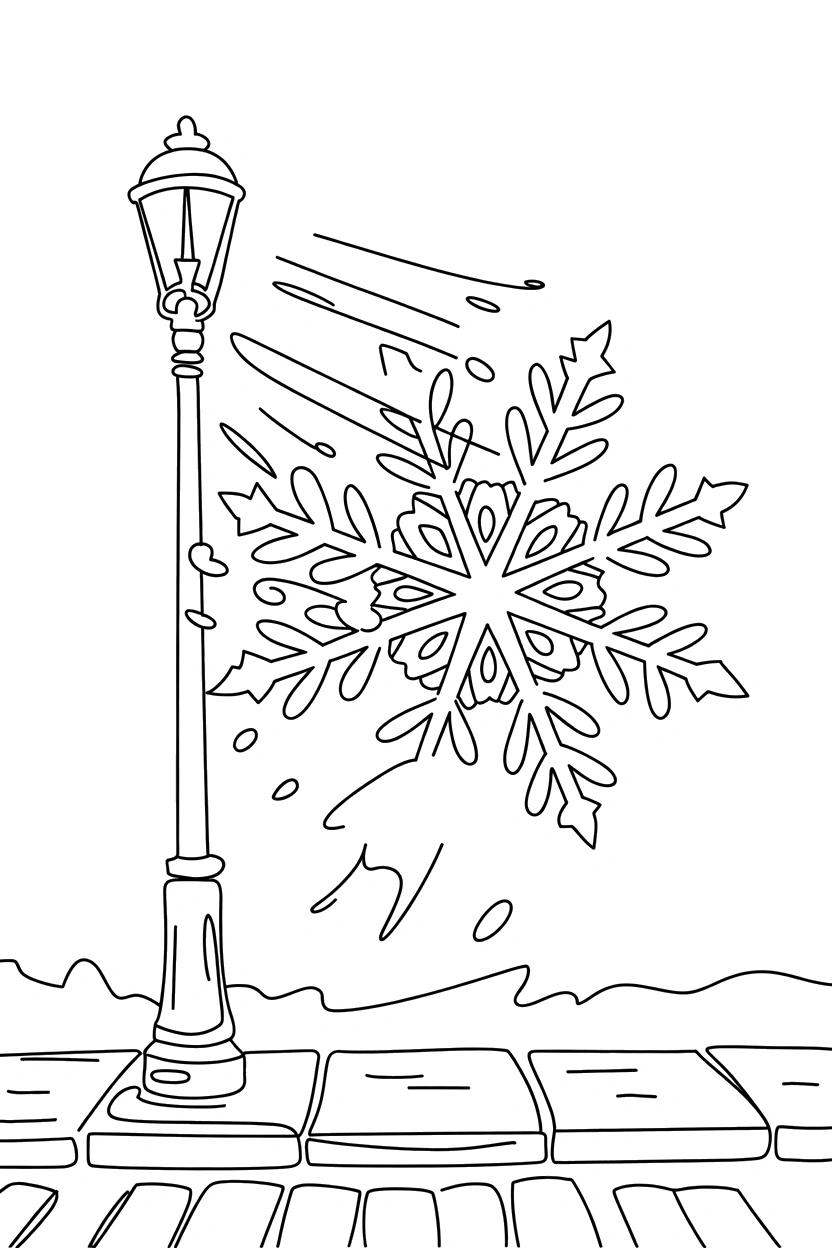 pulling past lamppost coloring pages