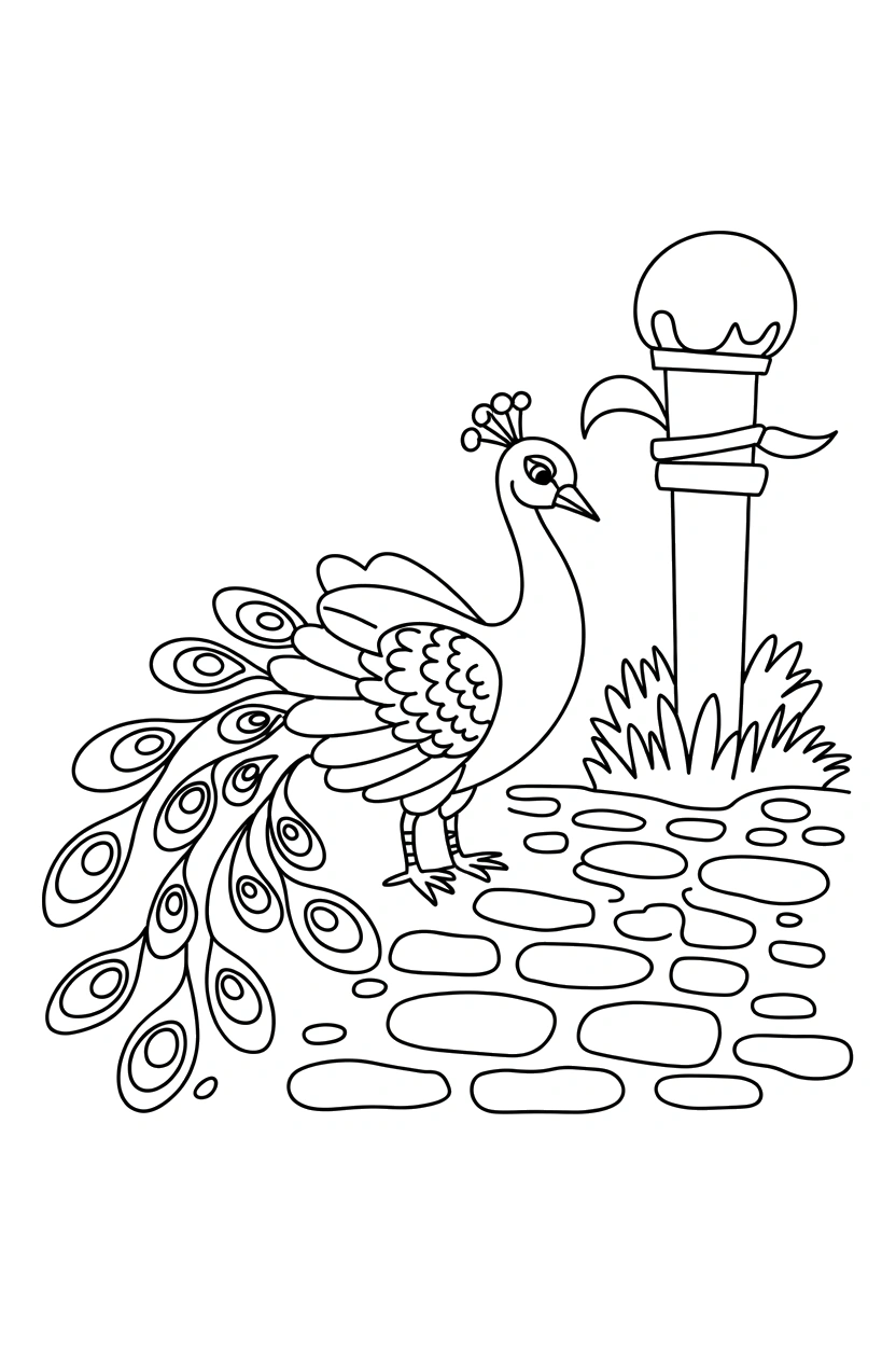 pulling peacock ribbon cobblestone coloring pages pulling peacock ribbon cobblestone coloring pages