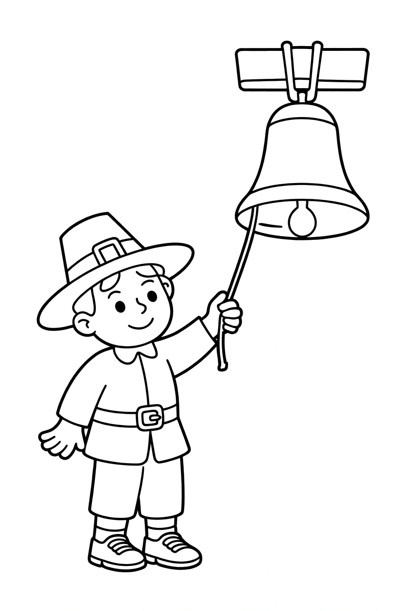 pulling pilgrim church bell meetinghouse coloring pages