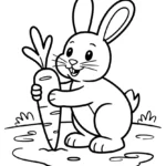 Rabbit Coloring Pages – Mellow Printable Joy pulling-rabbit-carrot-ground-coloring-pages