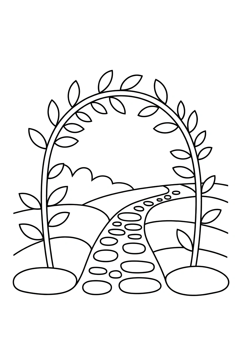 pulling stems garden arch stone path coloring pages pulling stems garden arch stone path coloring pages