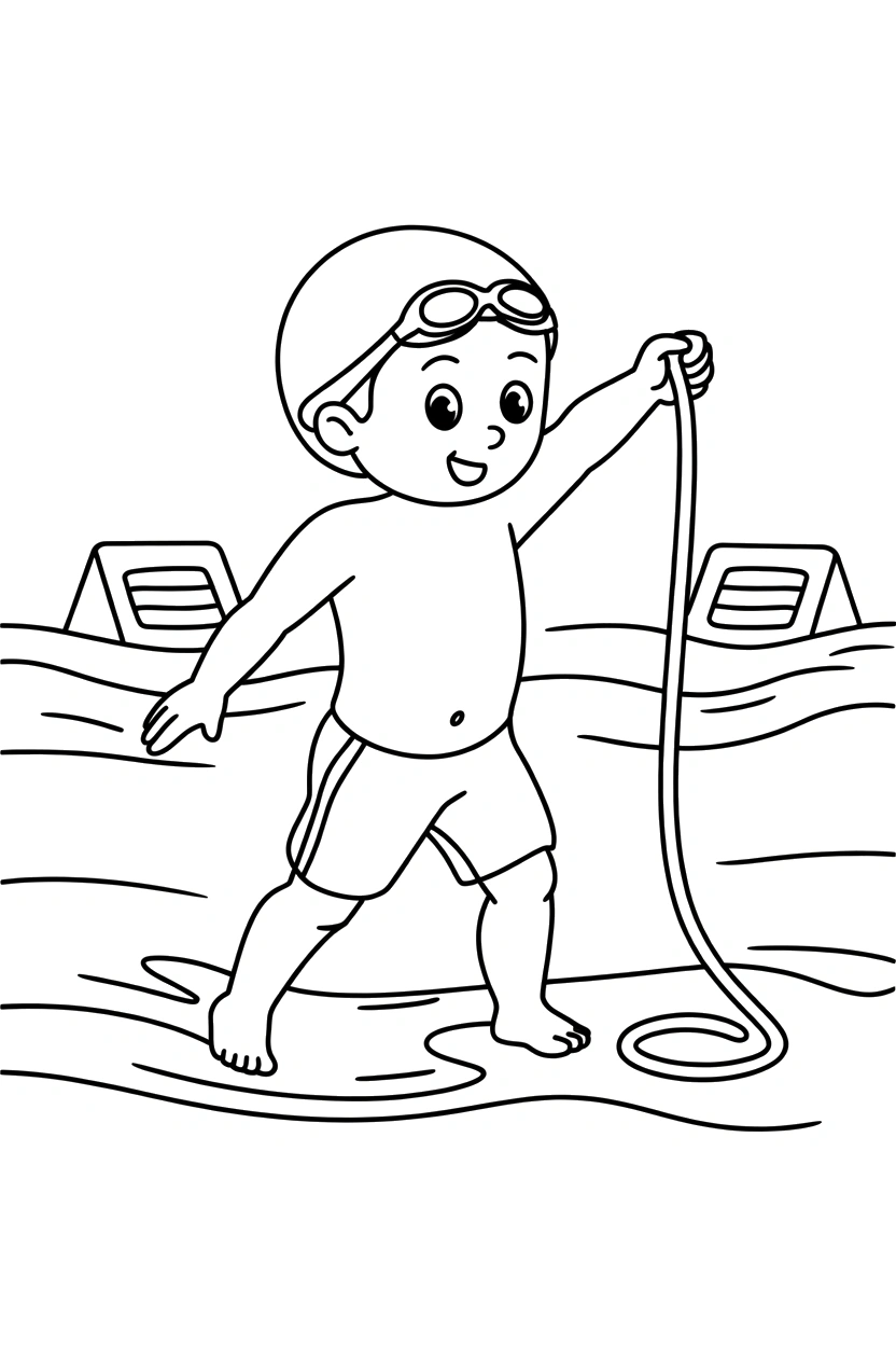 pulling swimming lane rope starting blocks printable sheet