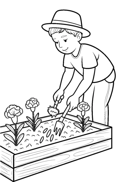 pulling weeds carnation printable sheet