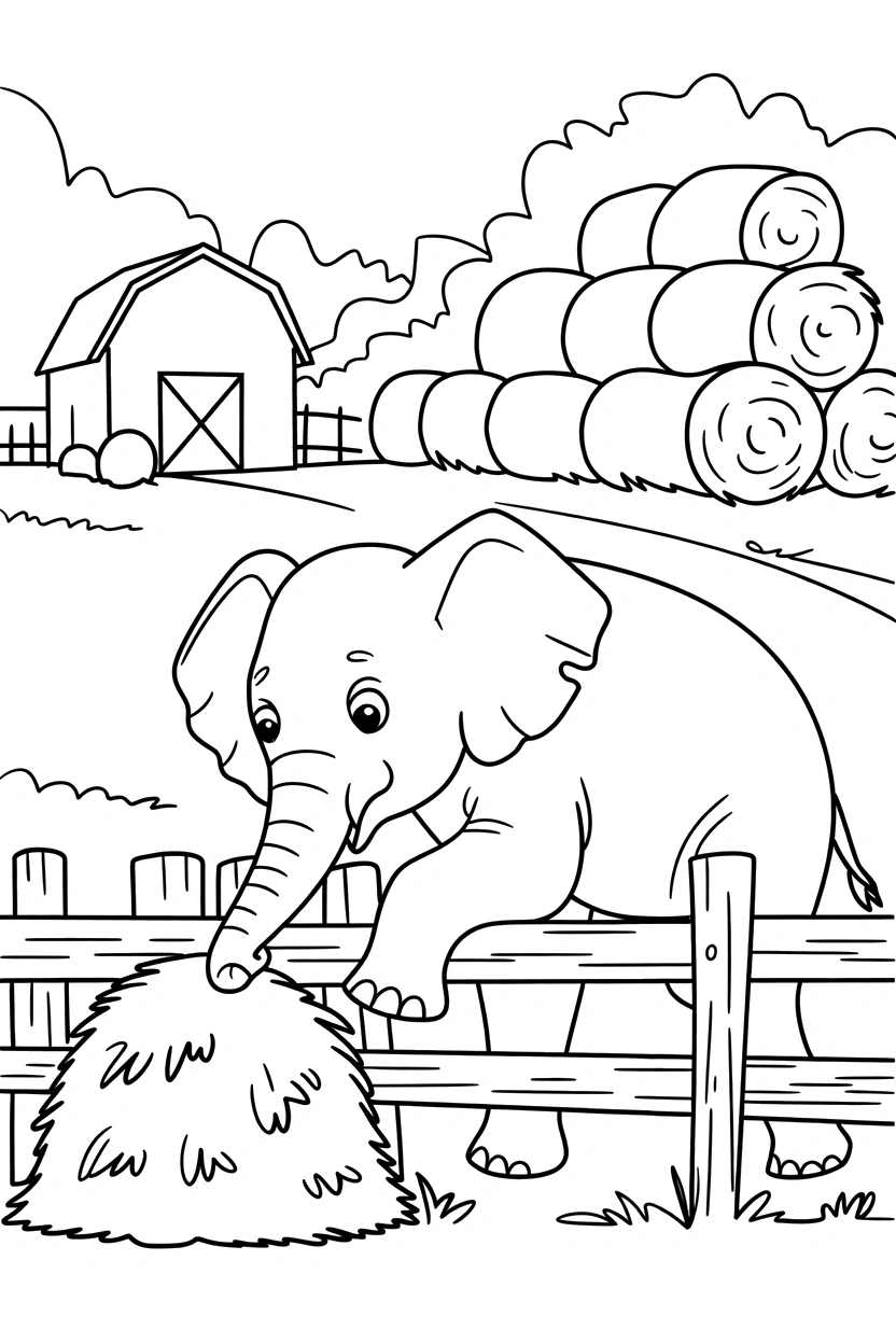 reaching across fence elephant barn printable sheet reaching across fence elephant barn printable sheet