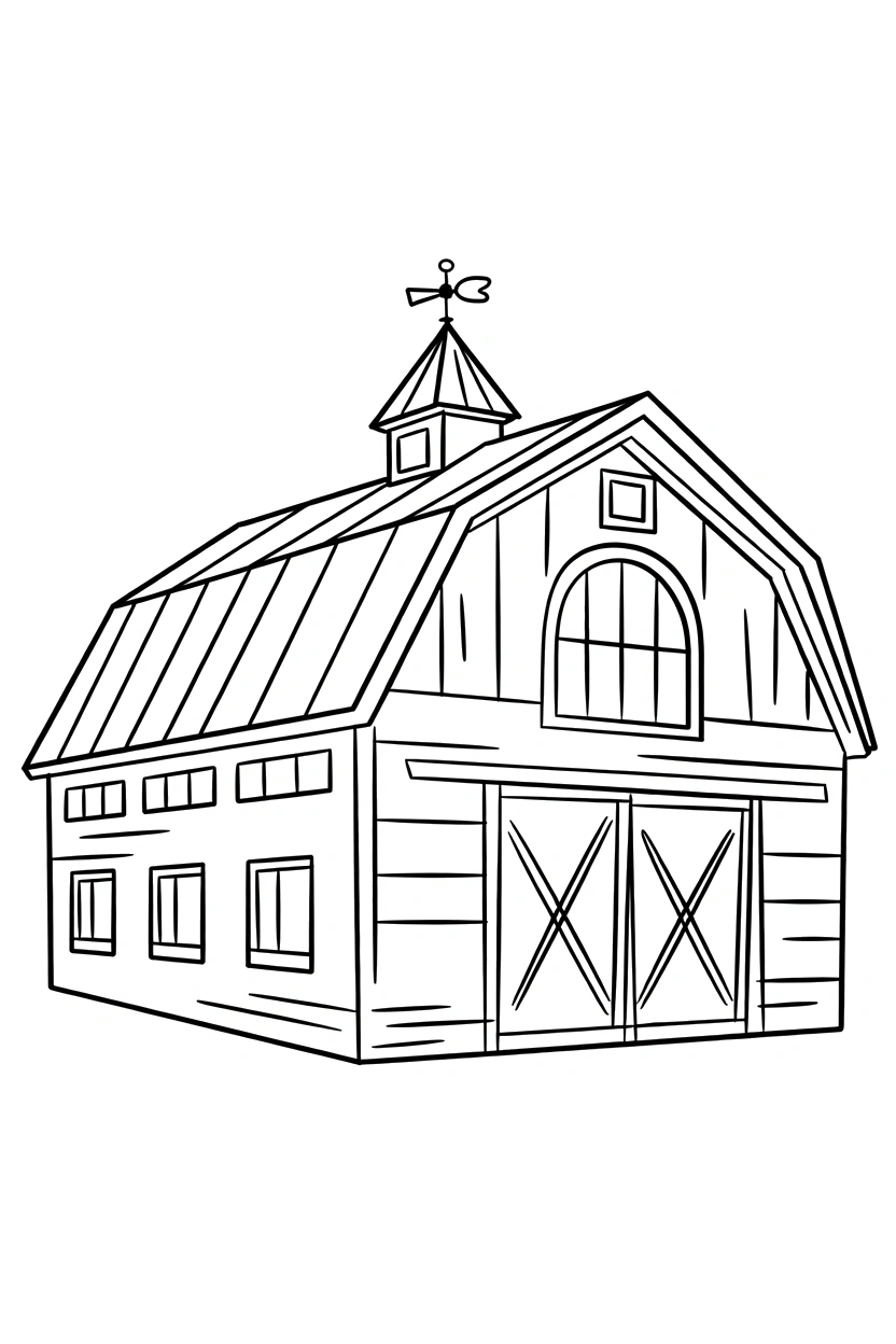 reaching barn arched window printable sheet