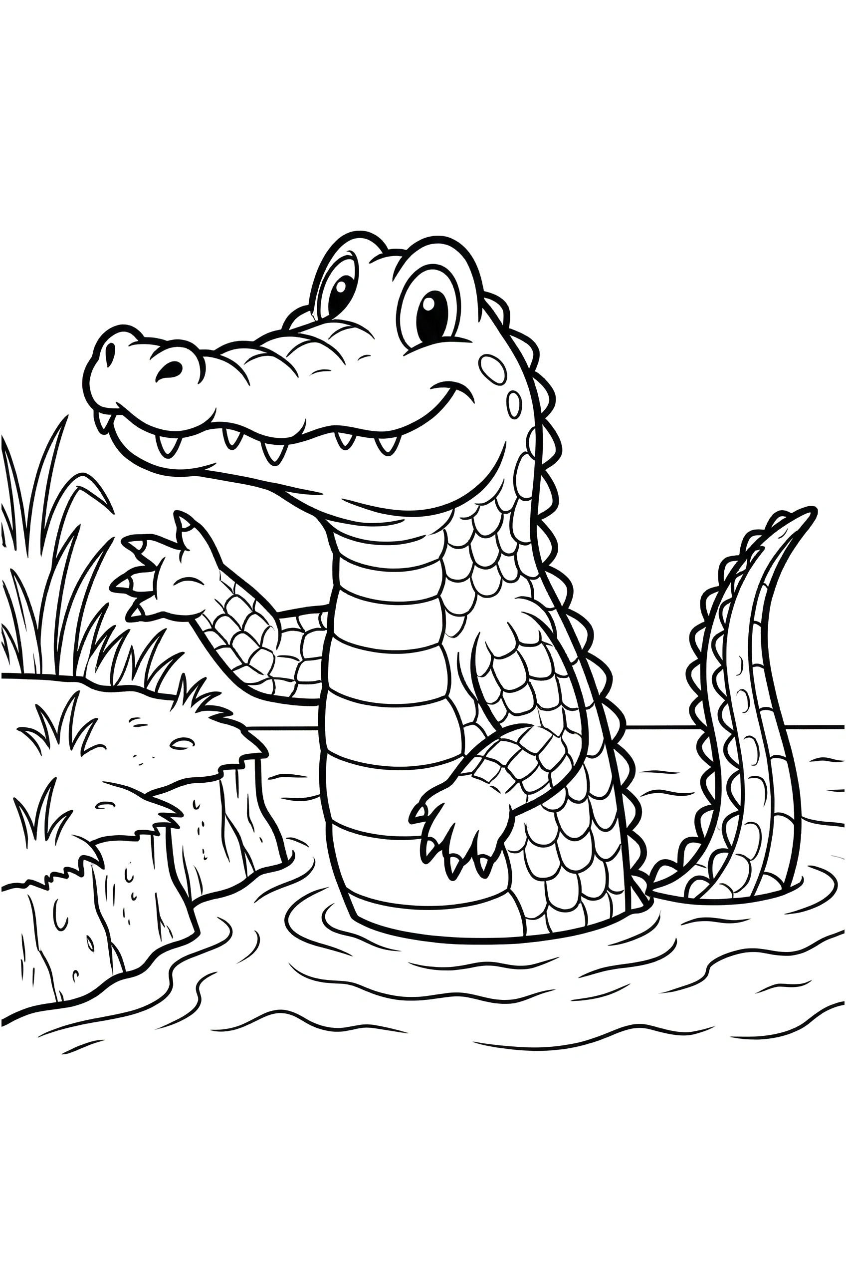 reaching crocodile riverbank coloring sheets reaching crocodile riverbank coloring sheets