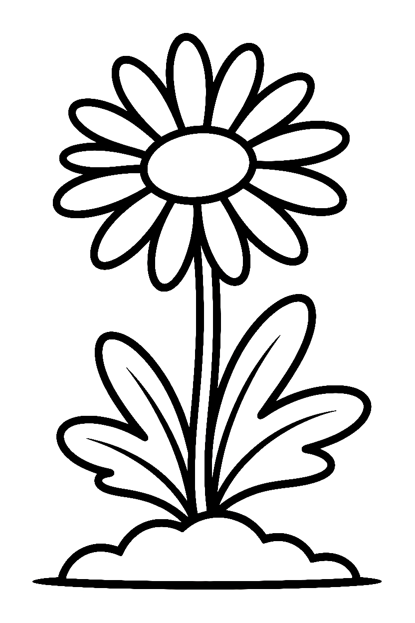 reaching daisy stem soil drawing