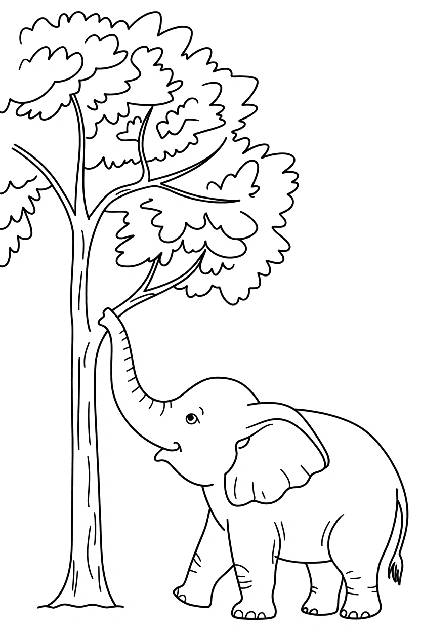 reaching elephant branch tall tree coloring pages reaching elephant branch tall tree coloring pages