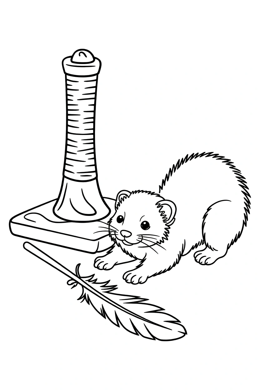 reaching ferret feather wand scratching post printable sheet reaching ferret feather wand scratching post printable sheet
